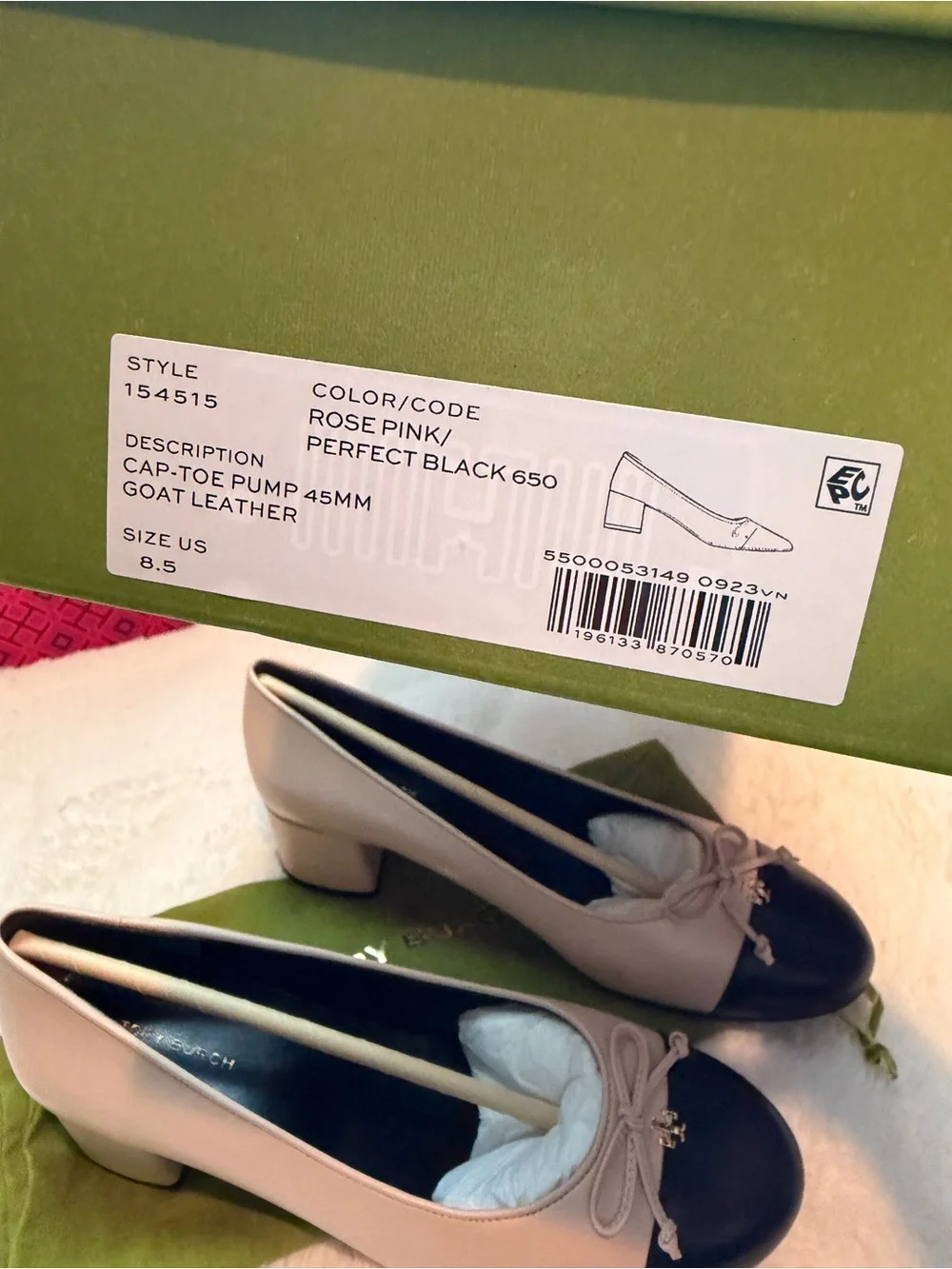 Tory Burch CAP-TOE Block Heel Pump